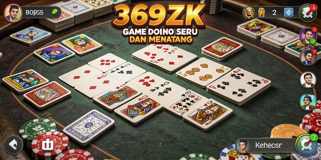 Tampilan gameplay seru dalam permainan Domino 369ZK.