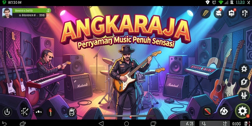Tampilan gameplay ANGKARAJA yang memukau dengan banyak pilihan lagu.