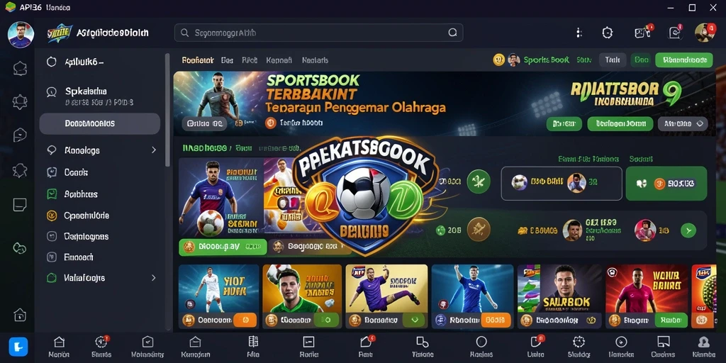 Tampilan antarmuka aplikasi Sportsbook yang modern dan interaktif.
