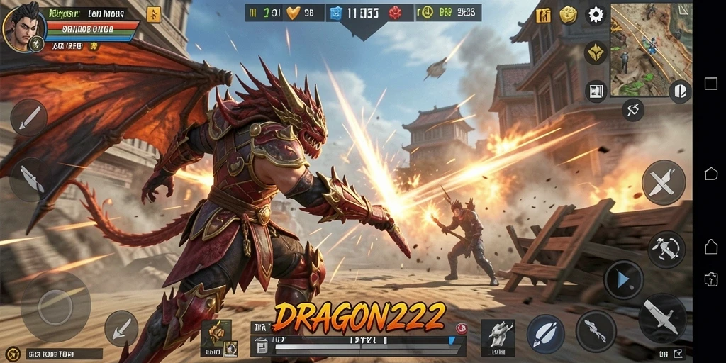 Tampilan gameplay seru dari DRAGON222 dalam pertempuran TPS.