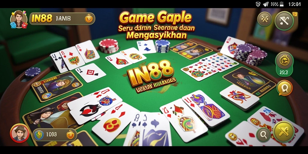 Screenshot gameplay IN88 menampilkan suasana permainan Gaple yang seru.