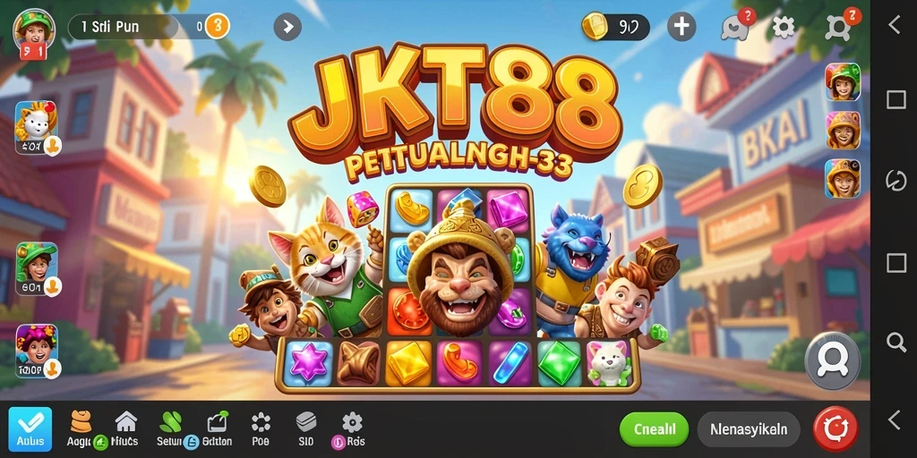 Tampilan gameplay JKT88 yang penuh warna dan seru.