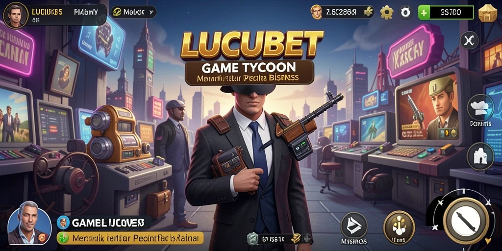 Screenshot gameplay LUCUBET menampilkan aktivitas bisnis yang dinamis.