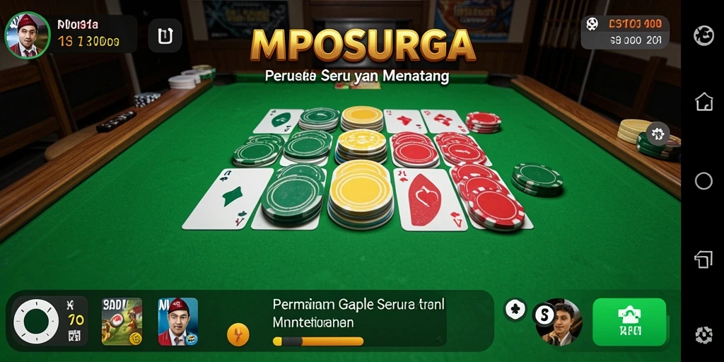 Tampilan gameplay menarik dari MPOSURGA saat bermain Gaple.