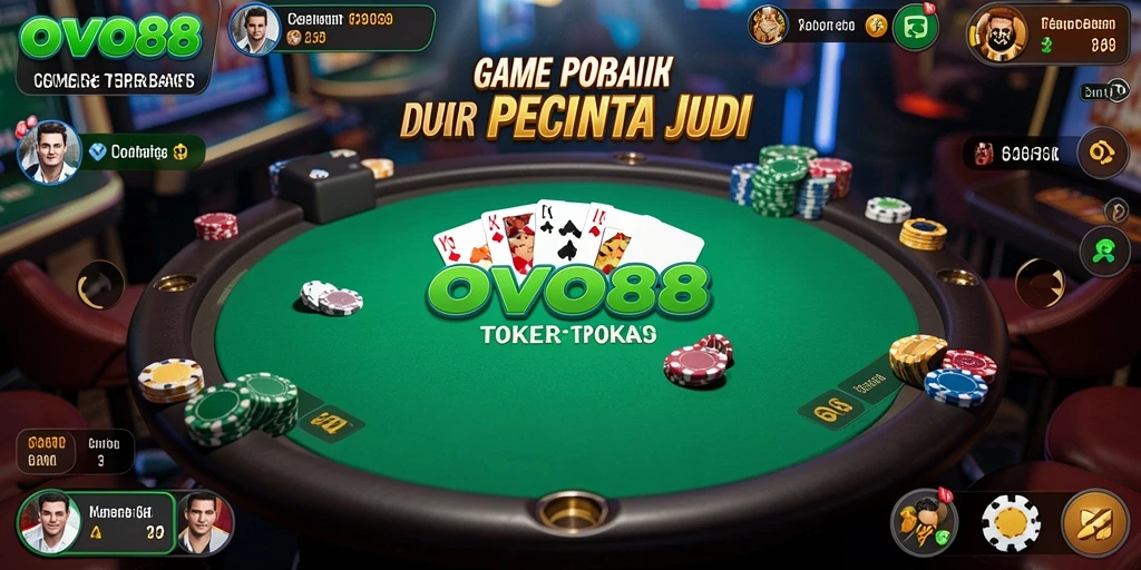 Tampilan menarik dari gameplay poker di OVO88.