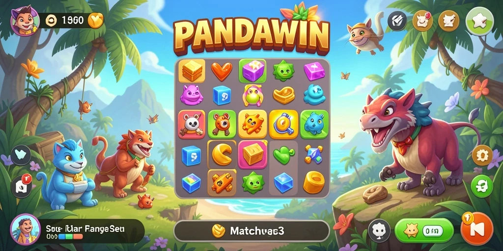 Tampilan gameplay seru dengan kombinasi warna-warni permata.