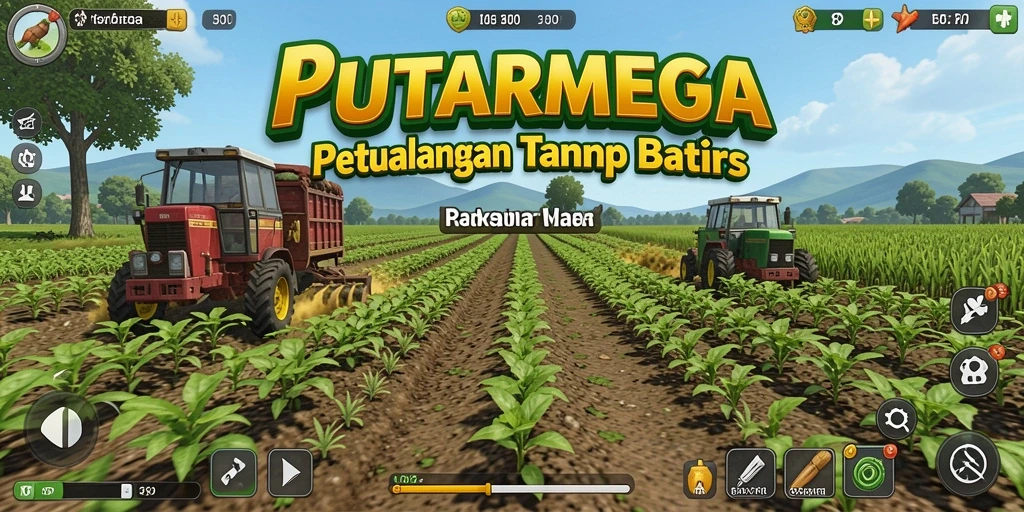 Screenshot <strong>PUTARMEGA</strong> menampilkan gameplay pertanian yang dinamis dan interaktif.
