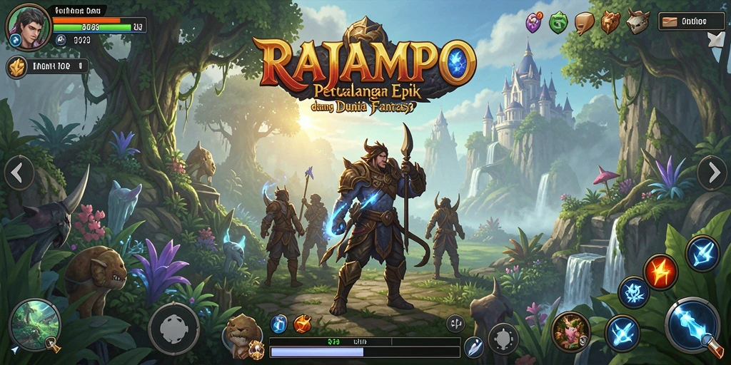 Screenshot permainan RAJAMPO menampilkan aksi petualangan RPG yang mendebarkan.
