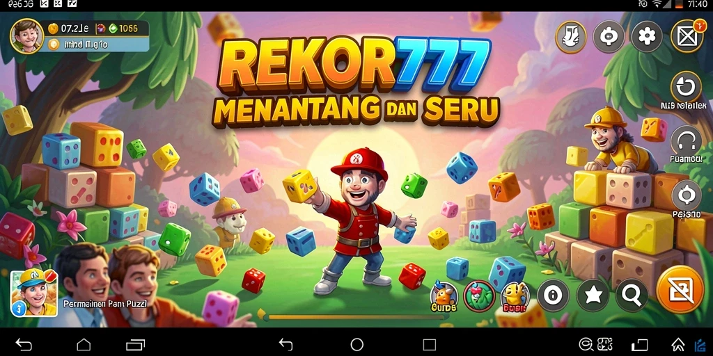 Tampilan gameplay REKOR777 dengan tantangan puzzle yang menarik dan beragam.