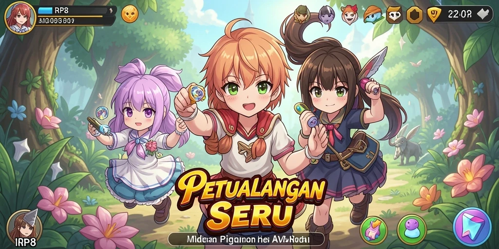 Tangkapan layar gameplay menampilkan aksi seru karakter Anime.