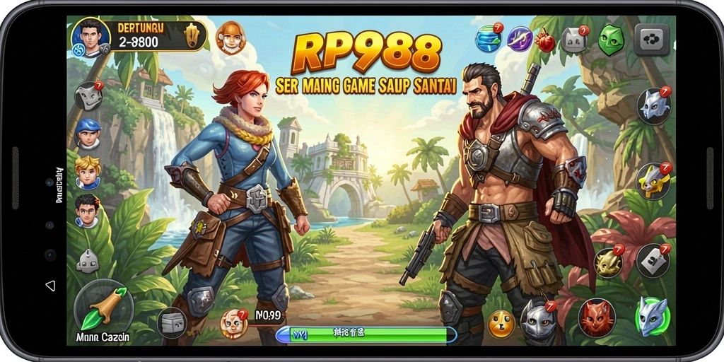 Tampilan gameplay menarik dari RP888 dengan desain yang menawan.