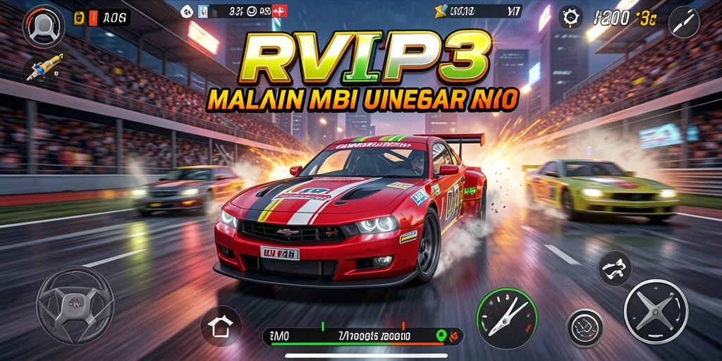 Screenshot menampilkan aksi balapan seru di RVIP3 dengan grafis yang memukau.