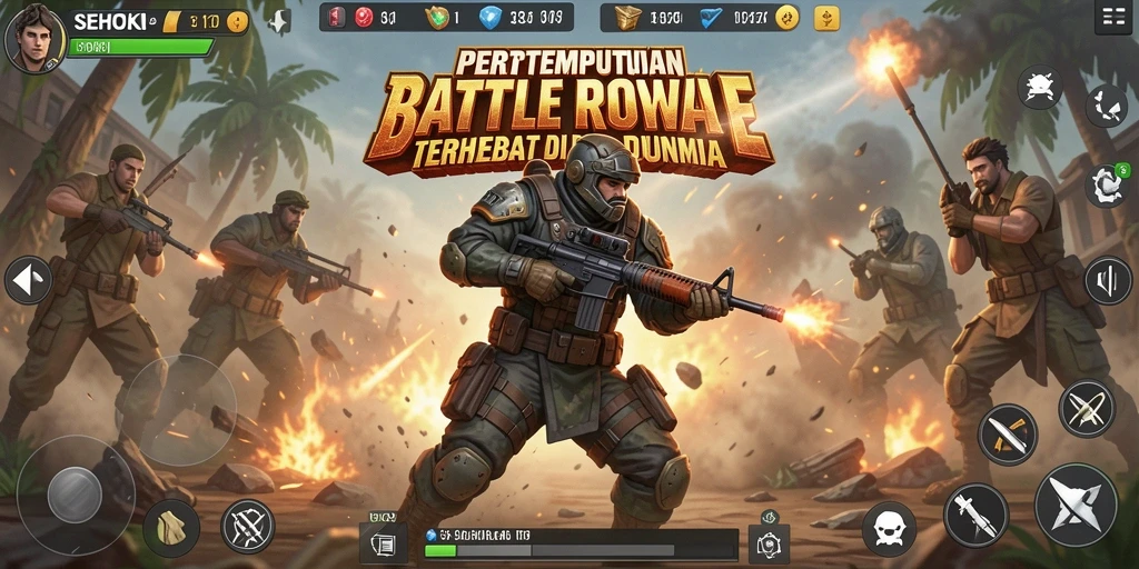 Tampilkan aksi intens SEHOKI di medan pertempuran Battle Royale.