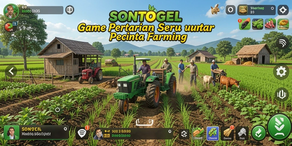 Tampilan gameplay seru di SONTOGEL dengan elemen pertanian yang menarik.