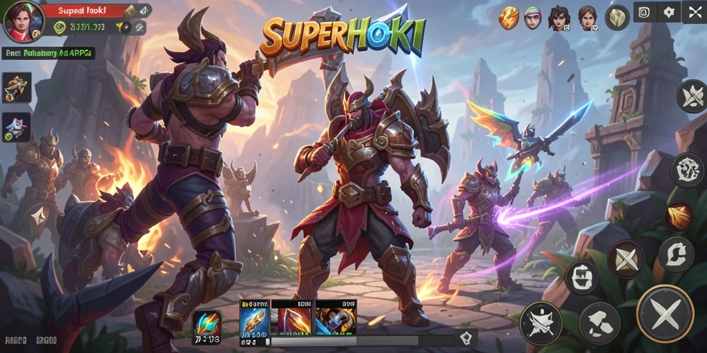 Tampilan gameplay menegangkan dalam dunia ARPG SUPERHOKI.