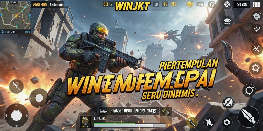 Screenshot gameplay WINJKT dengan aksi pertempuran intens.