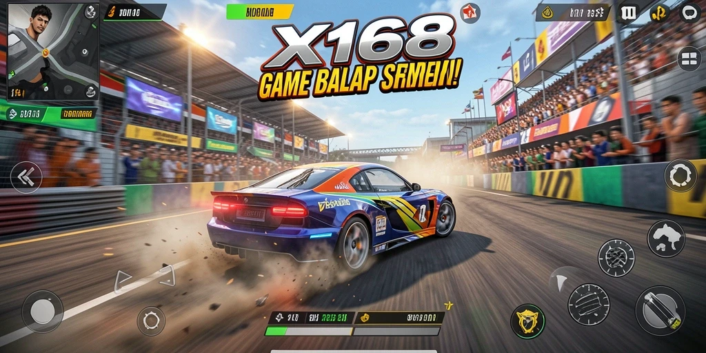 Gameplay Racing X168 yang mendebarkan dengan grafis memukau.